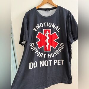 Blue Graphic Tee with Red Design